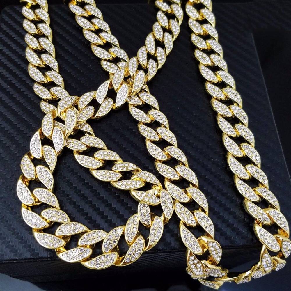 Men's Iced Out Rhinestone Link Chains