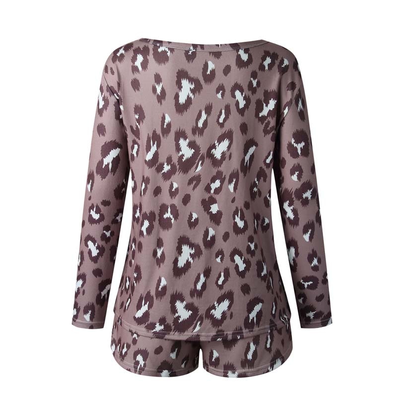 Pajama Set for Women with Leopard Print