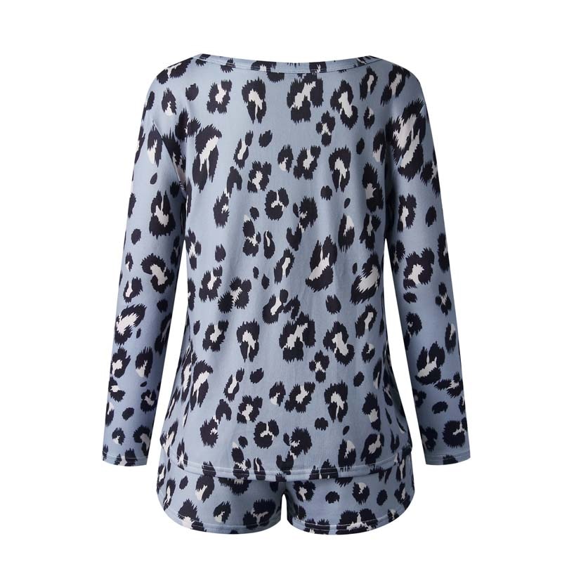 Pajama Set for Women with Leopard Print