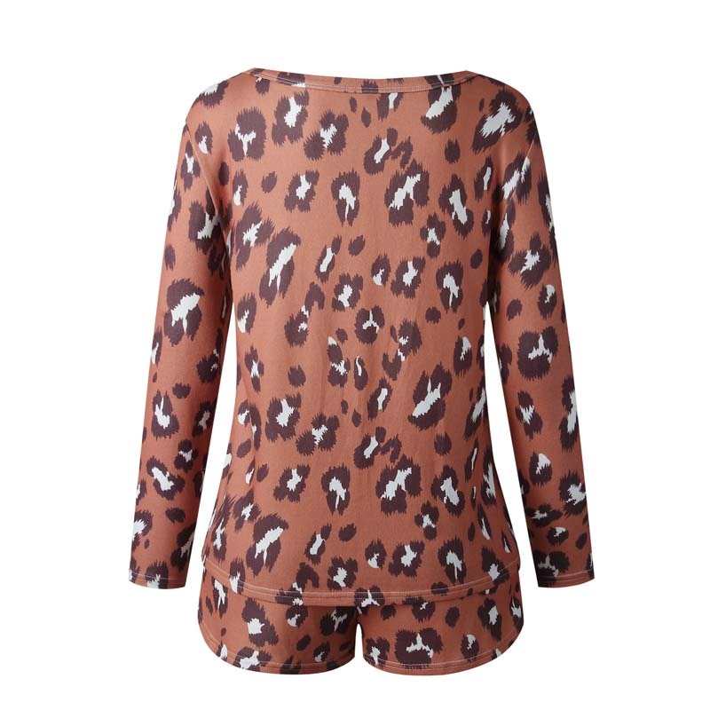 Pajama Set for Women with Leopard Print