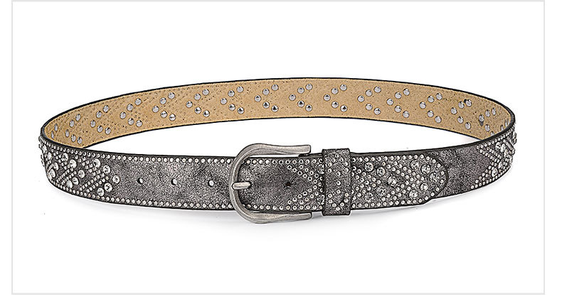 Women's Riveted Crystal Patterned Belt